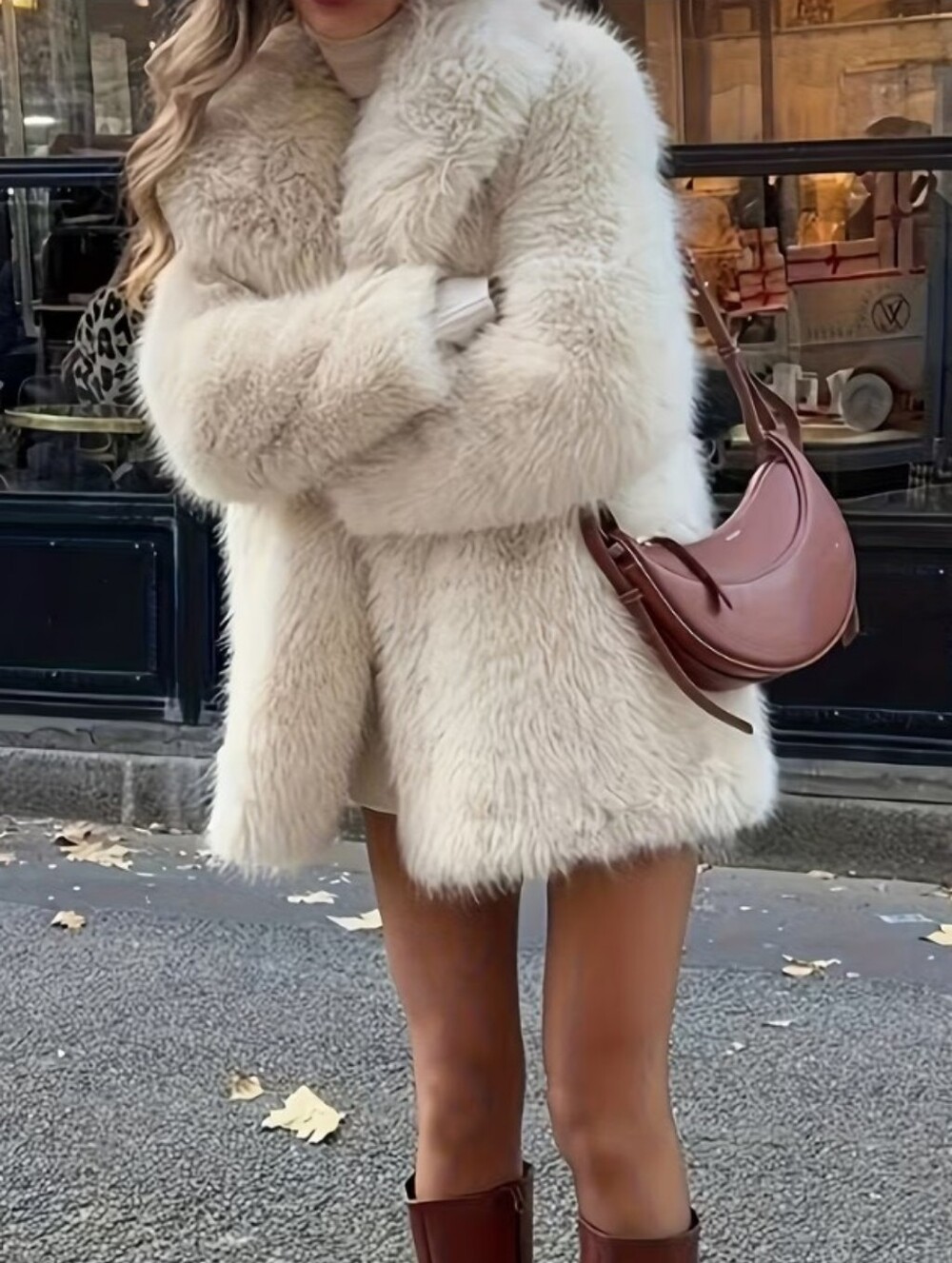 Autumn Winter New Women'S Warm Fluffy Faux Coat Fashion Elegant Vintage Style - Picture 4 of 5